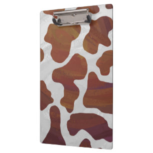 Koe bruin en wit monogram klembord