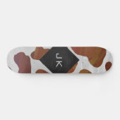 Koe bruin en wit monogram skateboard (Horizontaal)