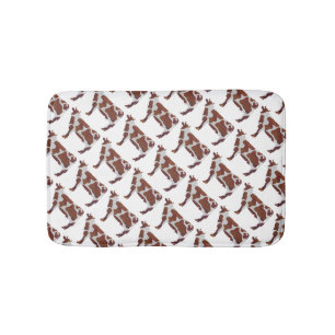 Koe Bruin en Witte Silhouette Badmat