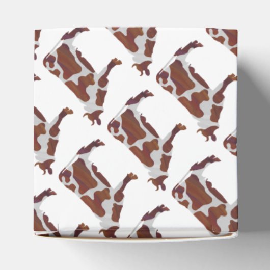 Koe Bruin en Witte Silhouette Bedankdoosjes (Bovenkant)