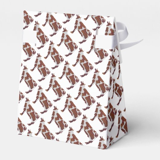 Koe Bruin en Witte Silhouette Bedankdoosjes (Achterkant)