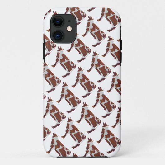 Koe Bruin en Witte Silhouette Case-Mate iPhone Case (Achterkant)