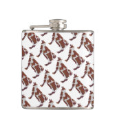 Koe Bruin en Witte Silhouette Heupfles (Voorkant)