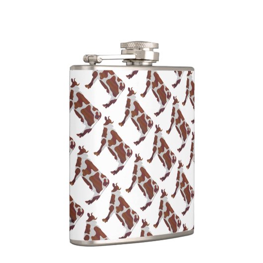 Koe Bruin en Witte Silhouette Heupfles (Rechts)