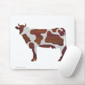 Koe Bruin en Witte Silhouette Muismat (Met muis)