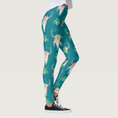 Koe Buffalo Skull Boho Bohemian Cactus Desert Art Leggings (Rechts)