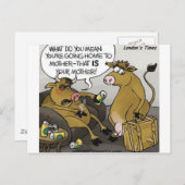 Koe Bull Divorce Funny Cartoon Gifts & T - shirts Briefkaart (Voorkant / Achterkant)