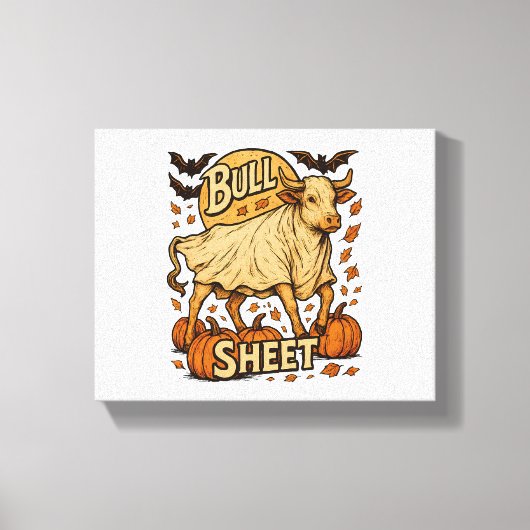 Koe Bull Sheet Halloween Canvas Afdruk (Voorkant)