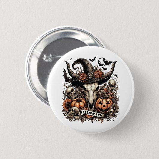 Koe Bull Sheet Halloween Ronde Button 5,7 Cm (Voorkant /achterkant)