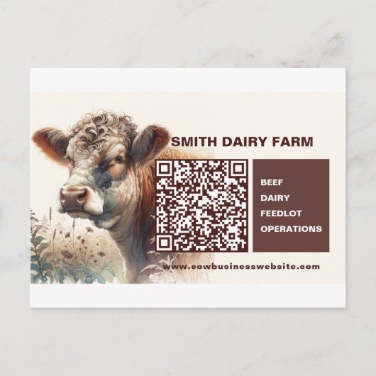 Koe Business QR Code Briefkaart (Voorkant)