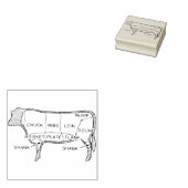 Koe Butcher Chart (2) Rubberstempel (Gestempeld)