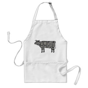 Koe Butcher Grafiek Standaard Schort