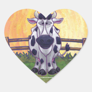 Koe cadeaus en Accessoires Hart Sticker
