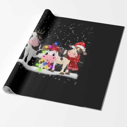 Koe Cadeaus | Funny Koe Snow Cadeaupapier (Uitgerold)