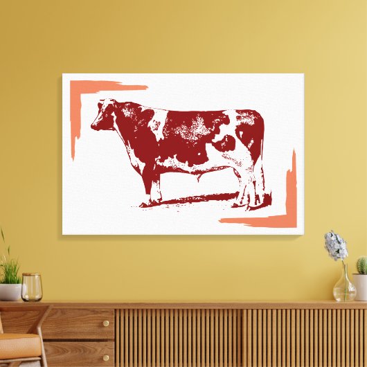 koe canvas afdruk (Insitu (Woonkamer))