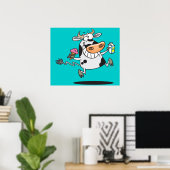 koe cartoon consumptie - ijs poster (Thuiskantoor)