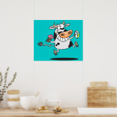 koe cartoon consumptie - ijs poster (Keuken)