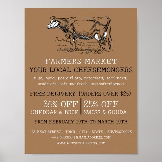 Koe, Cheesemonger Adverteren Poster (Voorkant)