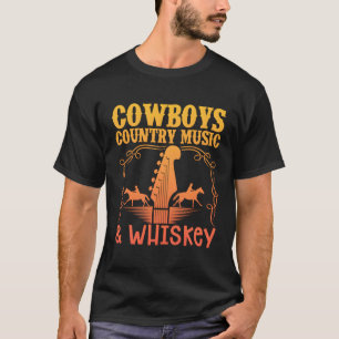 Koe country muziek en whisky Western land T-shirt