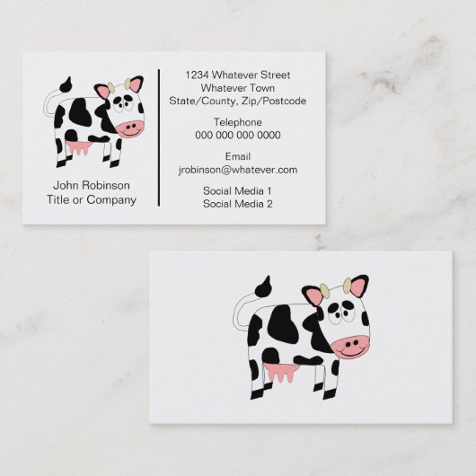 Koe Design Farmer Visitekaartje (Voorkant / Achterkant)