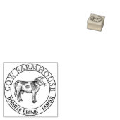 Koe die gras eet biologisch verse boerderij 	rubberstempel (Gestempeld)