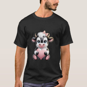 Koe die hart vasthoudt Zwart & Wit Roze Coquette S T-shirt