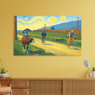 Koe die Jules Buysse bekijkt Tour de France 1926 Canvas Afdruk