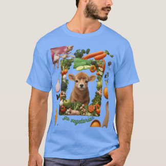 koe dier vegetarisch meisje t-shirt
