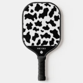 Koe Dierenprint Gevlekt Patroon Zwart-wit Pickleball Paddle (Voorkant)