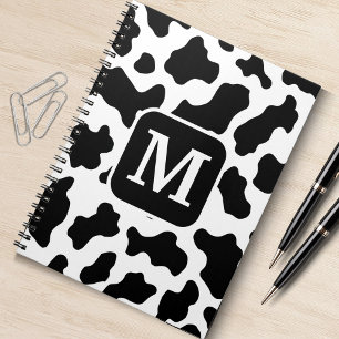 Koe Dierenprint Gevlekt Zwart-wit Monogram Notitieboek