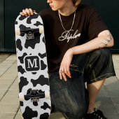 Koe Dierenprint Gevlekt Zwart-wit Monogram Skateboard