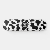 Koe Dierenprint Gevlekt Zwart-wit Monogram Skateboard (Horizontaal)
