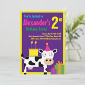 Koe dierentuin bij de geboorte van Kind Kaart (Staand voorkant)