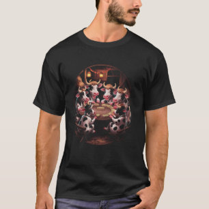 Koe Domino Spel Nacht Grappig Boerderij Dier Liefh T-shirt