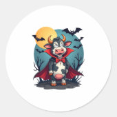 Koe Dracula Rises Ronde Sticker (Voorkant)