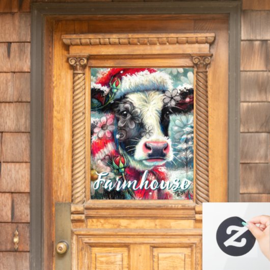 Koe Dromen Van Warmer Times Blauwgroen Rode Bloeme Raamsticker (Huis Deur)