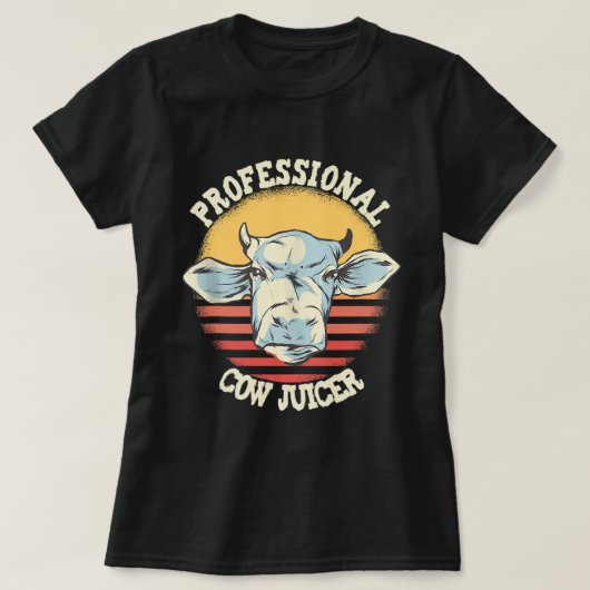 Koe drukt professionele Koe juicer Milker Dairy af T-shirt (Design voorkant)
