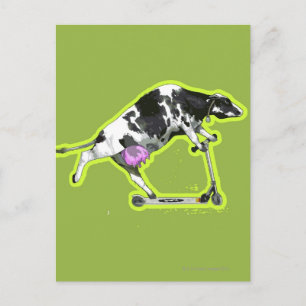 Koe Een scooter uitlijnen Briefkaart