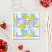 Koe- en Chicken Color Block Pattern Servet (Insitu)