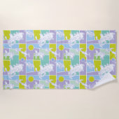 Koe- en Chicken Color Block Pattern Strandlaken (Voorkant)