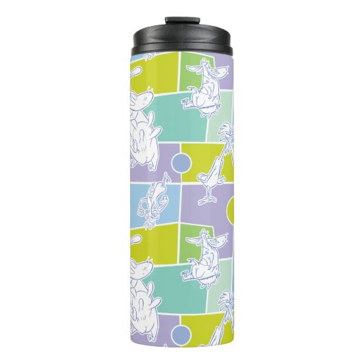 Koe- en Chicken Color Block Pattern Thermosbeker (Voorkant)
