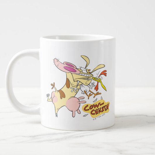 Koe en Chicken Hug Graphic Extra Grote Beker (Links)