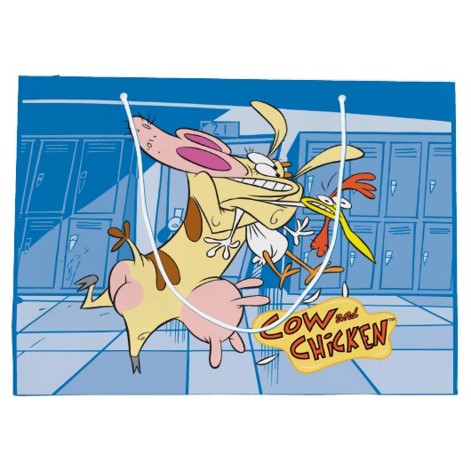 Koe en Chicken Hug Graphic Groot Cadeauzakje (Achterkant)