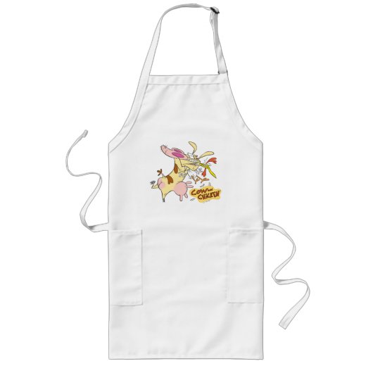 Koe en Chicken Hug Graphic Lang Schort (Voorkant)