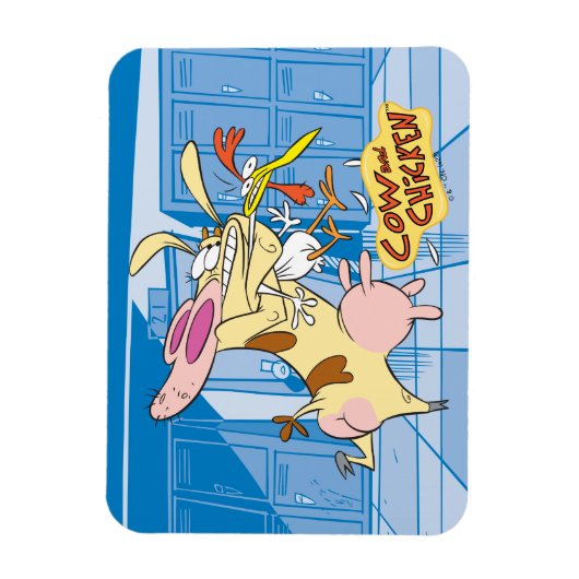 Koe en Chicken Hug Graphic Magneet (Verticaal)