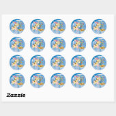 Koe en Chicken Hug Graphic Ronde Sticker (Vel)