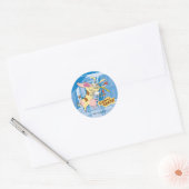 Koe en Chicken Hug Graphic Ronde Sticker (Envelop)