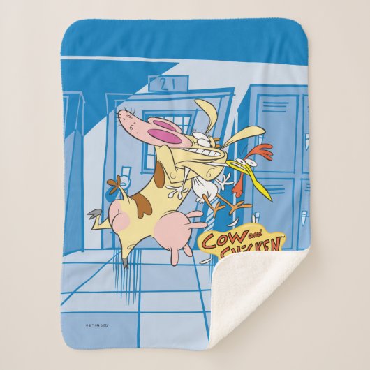 Koe en Chicken Hug Graphic Sherpa Deken (Voorkant)