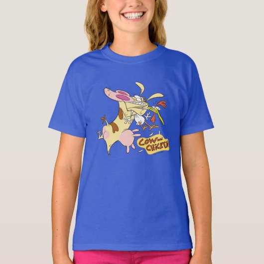 Koe en Chicken Hug Graphic T-shirt (Voorkant)