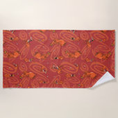 Koe en Chicken Red Guy Pattern Strandlaken (Voorkant)